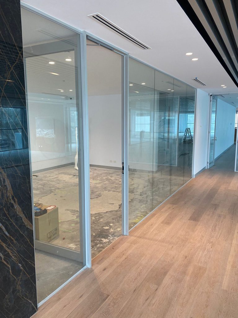 Glass office partitions and fitout