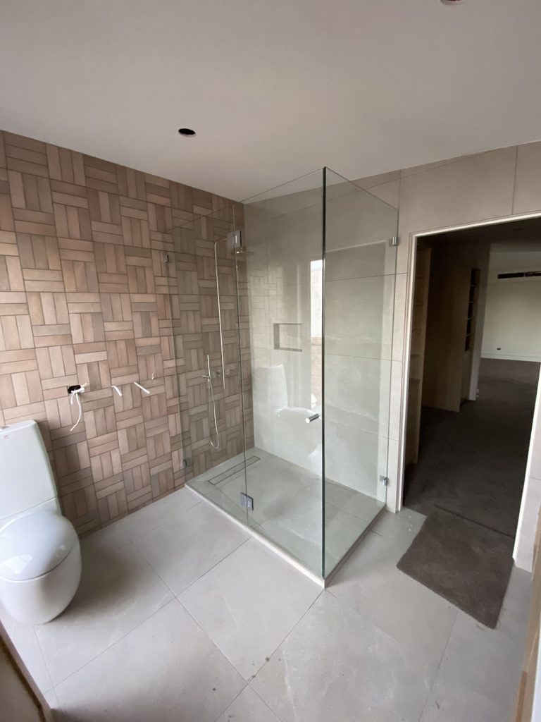 Frameless showerscreen