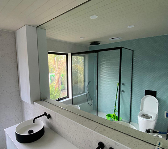 Large bathroom mirror