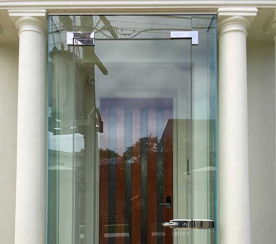 Glass frameless entry
